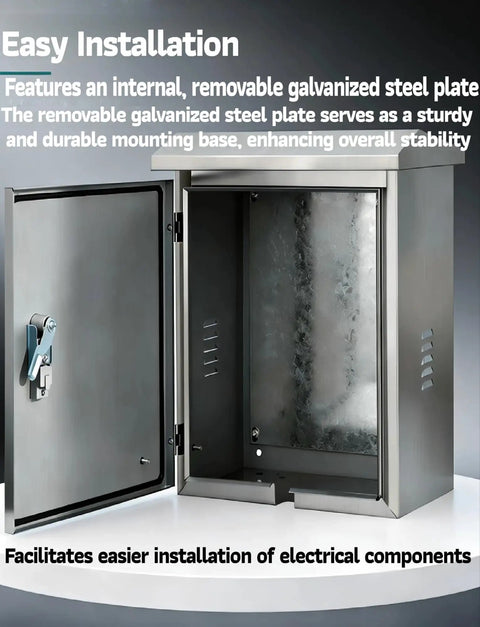 Heavy Duty Stainless Steel EV Charger Cover And Outdoor Wall Enclosure with internal galvanized steel plate for easy installation.