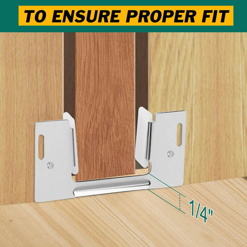 8 Piece Pocket Door Bottom Guide Set For Hidden Sliding Doors, jamb mounted steel bracket fitting 1-3/8 inch thick doors