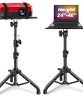 Projector And Laptop Stand Tripod Adjustable Floor Stand From 24.4 To 46 Inches for DJ equipment, projector, and laptop use