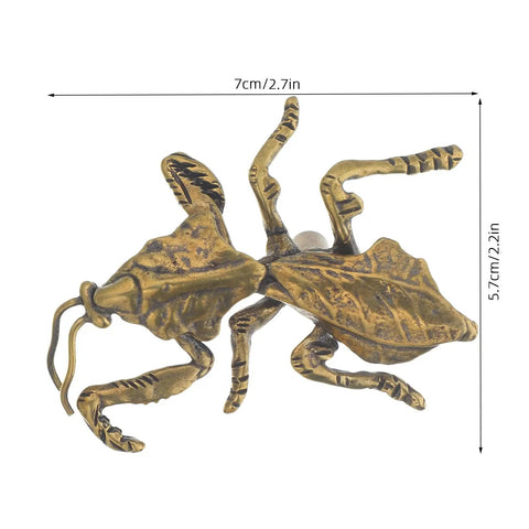 Antique Mantis Cabinet Pulls And Drawer Knobs For Dresser Closet Cupboards And Doors In Coffee Brass Finish, Vintage Insect Hardware