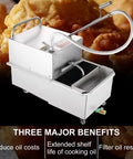 Heavy Duty Commercial Fryer Filter Machine Stainless Steel Mobile Oil Filtration Cart with flexible hose for grease management.