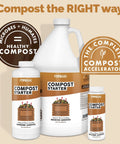 Compost Starter And Accelerator Liquid Booster For Faster Breakdown And Richer Finished Compost 8 oz bottles, front view
