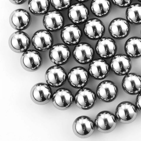 Professional Grade 25 Pack 1/4 Inch Chrome Steel G25 Precision Ball Bearings arranged closely for heavy duty garage mods.
