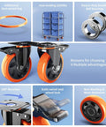Tough As Nails 3 Inch Caster Wheels Set Of 4 Heavy Duty Locking Brakes showing dual ball bearings and locking system.