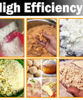Commercial Coconut Grater And Grinding Machine for Coconut Cassava Potato Lotus Root showing grated output and applications.