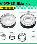 Pro Grade Washer Clutch Kit Upgrade With Beefed Up Slider Gear For Top Load Washers Replacement Part dimensions displayed