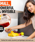 Indoor Fruit Fly Trap Killer Station With Natural Liquid Bait For Kitchen Counters Trash Cans And Pantry Food Fast Acting Pest Control That Works Like A Dream Total Game Changer Four Pack Bundle used near fruit on counter.