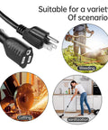 Heavy Duty Waterproof Extension Cord, Badass 16 Awg Sjtw Power Cable Built Extra Tough For Indoor Outdoor Jobs, Nema 5-15P To 5-15R Plugs, suitable for weeding, cutting, sanitization.