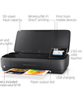 OfficeJet 250 Wireless Mobile Printer Scanner Copier With Battery Included All In One On The Go Portable Printer For Laptop Tablet And Phone Ideal For Business On The Move showing touch display and paper output