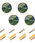 Four Pack Trippy Paint Drip Cabinet Knobs For Kitchen And Bathroom Zinc Alloy Drawer Pulls Adds Dope Vibes To Your Spot While Keeping Things Tight And Built To Last Forever - festive tree design with screws