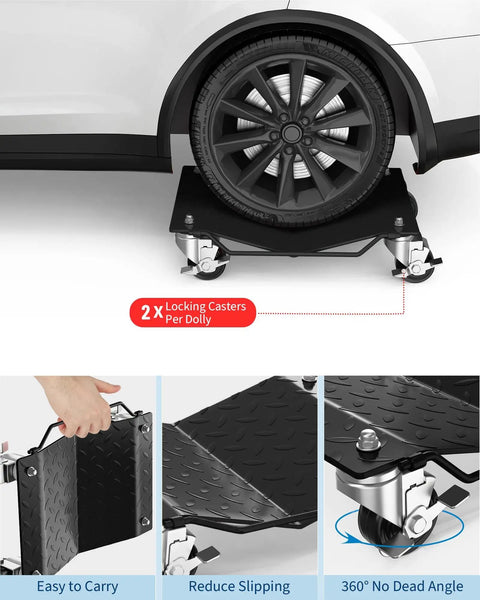 Rugged Heavy Duty Wheel Dollies Four Pack With Reinforced Steel Construction And Six Thousand Pound Rating designed for haulin with easy roll casters.