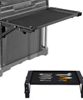 Magnetic Tool Tray With Foldable Aluminum Platform For Space Saving Setup, Rubber Coated Surface And Strong Magnetic Holder