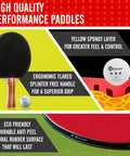 Four Paddle Ping Pong Set With Carry Case And Eight Balls Portable Table Tennis Paddles For Indoor And Outdoor Play Premium Quality