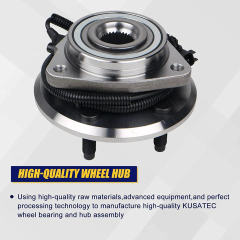 Straight Swap Front Wheel Bearing And Hub Assembly Replacement For Dodge Nitro And Jeep Liberty Delivering Heavy Duty Grip And Dead Silent Highway Roll Part 513270 showing a high-quality wheel hub with ABS sensor and mounting bolts.