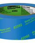 Pro Grade Sharp Lines Painter Tape For Multi Surface Use Indoor And Outdoor, Edge Lock Seals, Blue tape roll, showing label