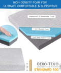 Memory Foam Camping Pad 3 Inch Thick Soft Sleeping Pad With Waterproof Cover cross section detail