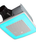 Super Quiet Bathroom Ventilation Fan With 110 Cfm Airflow And Vibrant Led Lighting, Energy Star Rated with blue glow light.