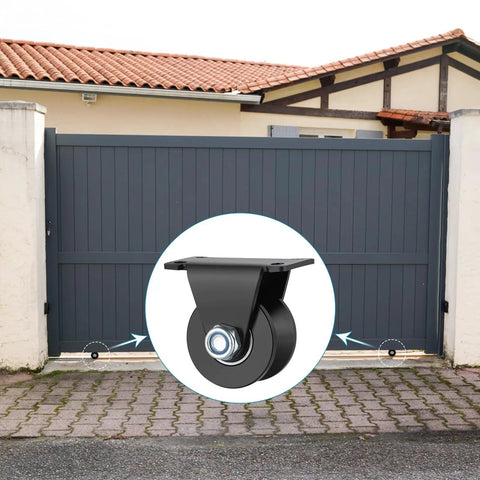 Heavy Duty 2 Inch V Groove Sliding Gate Casters Built Tough With Rock Solid Steel for smooth gliding on driveway gate.