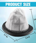 Replacement Filters For 3 In 1 Lightweight Stick Vac Fits 38B1 Series And 1059 Models 4 Pack showing dimensions 3.7x3.4x2.4 inches