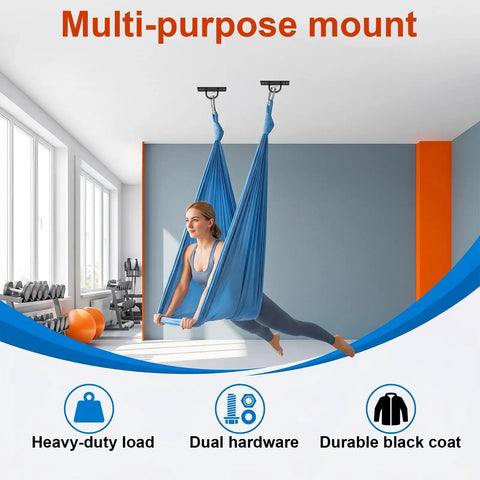 Heavy Duty Battle Rope Anchor Wall Mount Kit With Solid Iron Brackets Bolts For Gym Rigs and suspension cords, durable finish, supports heavy loads.