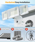 Dusk To Dawn Outdoor Flood Light 130W Led Security Fixture 13000 Lumens Daylight White with hardwired installation details.
