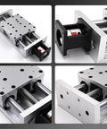 XYZ Axis Slide Table Linear Actuator NEMA23 Motor Hauls 100KG Loads with ball screw and aluminum construction images.