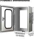 Tough As Nails Outdoor EV Charger Enclosure Wall Mount Box displaying dimensions and metal structure for secure weatherproof protection.