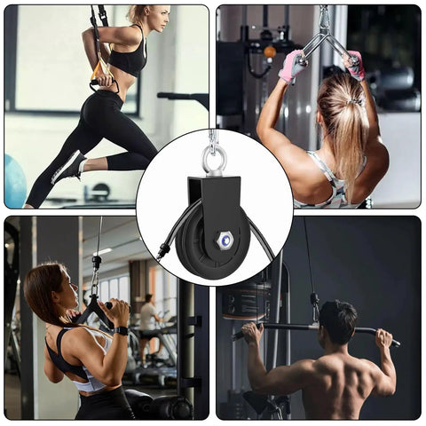 2 Pack Snag Free Nylon Gym Cable Pulley Wheels Fastened To Heavy Gauge Steel Brackets For Garage Gym Setup Silky Smooth Glide Built Like A Tank For Lat Pulldowns And Cable Workouts Rating Six Hundred Pounds in action with users.