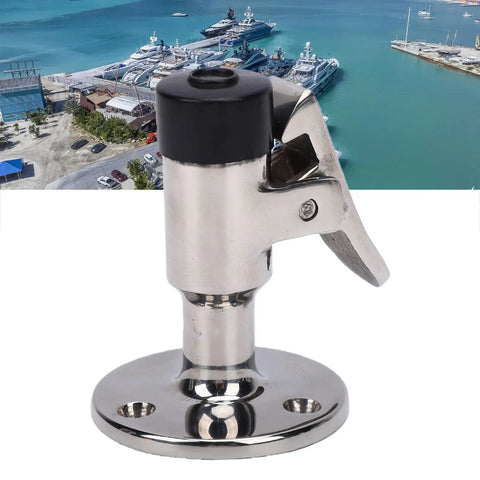 Rock Solid Heavy Duty 316 Marine Door Stopper And Holder Catch Brushed Stainless Steel Build Spring Loaded Latch Wall Mount for boats yacht