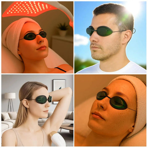 Tough As Nails Safety Goggles For IPL Laser LED And UV Treatments With A Ridiculously Tight Silicone Seal And Crystal Clear Lenses for spa eye protection.