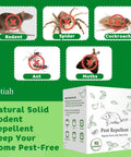 Natural Peppermint Oil Rodent Repellent Pouches Pet Safe Pest Control For Mice Rats Roaches Spiders Indoor Outdoor Humane Deterrent 10 Pack displayed with pest images.