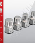 XZN Triple Square Stubby Low Profile Bit Socket Set 4Mm To 16Mm 12 Point Spline S2 Steel displayed at 10mm, 12mm, 14mm, 16mm
