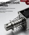 Heavy Duty DC12V Push Pull Solenoid Actuator With 20mm Stroke Length Rock Solid 35 Newton Linear Force Built Tough Electromagnet Switch high-precision spring close-up