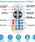 Remote control for Rechargeable Under Cabinet Lights 4 Pack Wireless RGB LED Lighting with button functions labeled