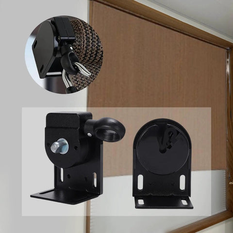 Exterior Sun Shade Mounting Brackets Cordless Crank Kit For Universal Roller Shade Installation Outdoor Indoor Aluminum Alloy Durable Black Ideal For Curtain Accessories Backyard Deck Patio No Hassle Setup