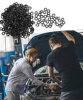 500 Piece Spring Wave Washers Kit For Industrial Fastening, Compression Wave Springs Steel Washers For Machinery, Friction Reduction, Space Saving Fasteners, Durable High Quality Hardware For Industrial Equipment, black steel wave washers used in car engine repair