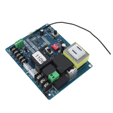 Sliding Gate Opener Main Board With Remote Controllers, Sensitive Gate Motor Control Board, 110V, blue circuit board view