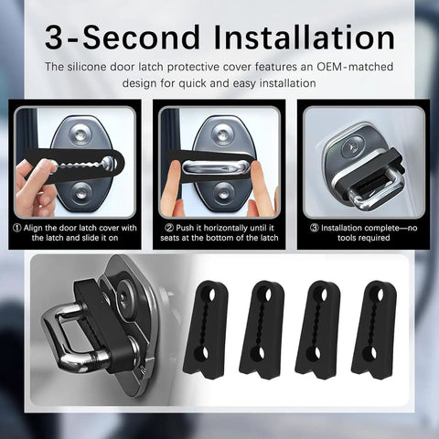 Heavy Duty Silicone Car Door Lock Damper For Ford F-150 2021 2022 2023 2024 2025 2026 installation guide with protective cover