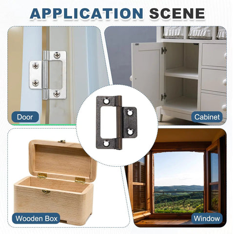 Hella Sturdy 3 Pack Non Mortise Door Hinges Two By One Inch Bifold Butts With Red Copper Finish on a door and cabinet