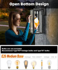 Top Tier 2 Pack Outdoor Wall Lanterns Standout With Heavy Duty 18 Inch Build And Foolproof Dusk To Dawn Photocell Sensor installation.