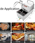 Huge 65 Liter Commercial Fryer Filter Machine Pump System Stainless Steel Oil Filtration Unit For Restaurant Kitchens, shown at an angle.