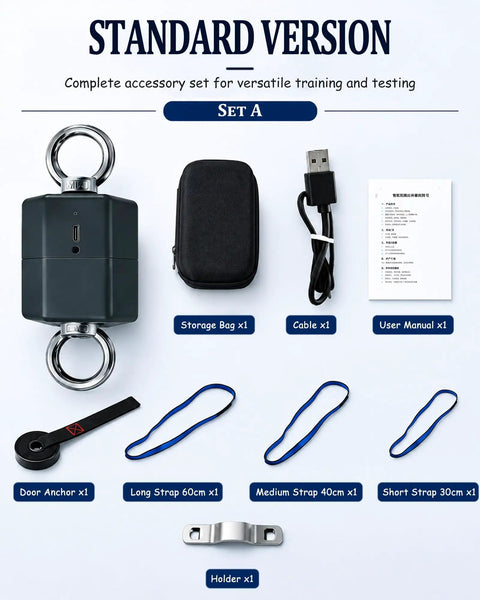 Professional Isometric Strength Tester And Push Pull Dynamometer With Cordless Data Tracking, 500kg Digital Force Gauge accessory set.