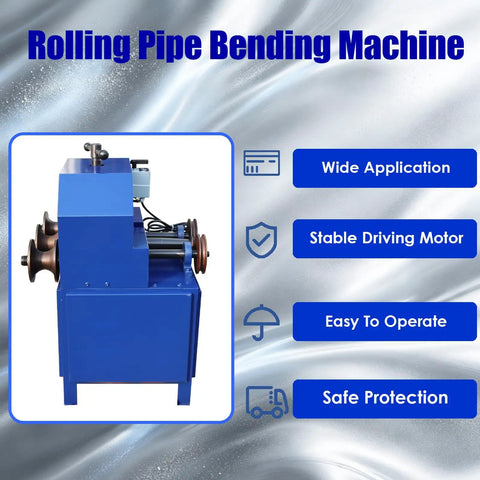 Heavy Duty Rolling Pipe Bending Machine With Round And Square Dies For Metal Tubing, blue unit with stable motor and easy operation features.
