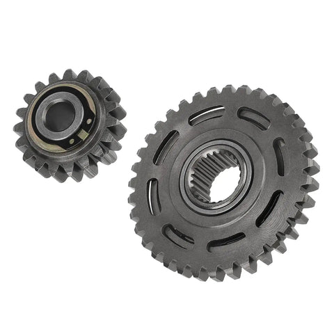 High One Way Clutch Starter Gear Plus Premium Gasket Kit For Honda TRX450ER Atv 2006 Through 2014 showing two durable steel clutch gears.