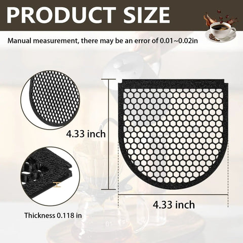 Snap On Drip Tray Cover Replacement Part For K Mini Coffee Maker with 4.33-inch size, honeycomb pattern, durable plastic material.