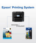 Epson Printing System with WorkForce Pro printer, Bright White Pro Paper, and Cyan DURABrite Ultra Ink Cartridge 822 For WorkForce Pro WF-3820 3823 4820 4830 4833 4834 Standard Capacity T822220-S Boss Level Color For Fast Drying Smudge Resistant Color For Sharp Text And Vivid Photos For Busy Offices