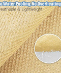Sun Shade Sail Sand Yellow Rectangle 12Ft By 15Ft Permeable Garden Canopy Fabric Detail, Breathable UV Blocking HDPE Material