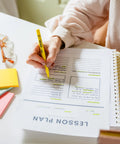 Fresh Chisel Tip Highlighters In Assorted Fluorescent Shades With Smooth Glide Ink used on a Lesson Plan notebook.