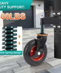 Rock Solid 8 Inch Gate Wheels With Brake 2 Pack Full Swivel Spring Loaded Casters Heavy Duty 600 Lb Capacity for swing gate