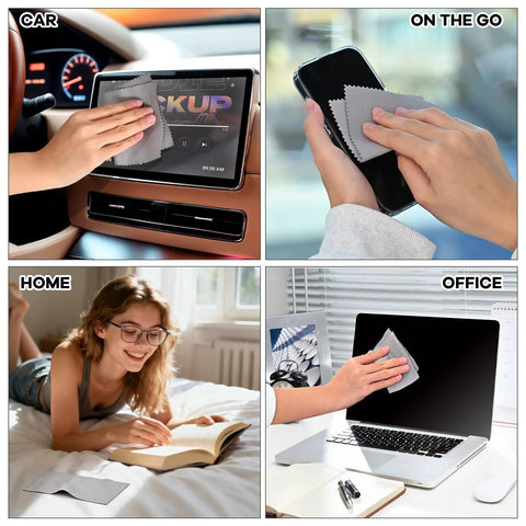Ultra Soft Microfiber Cleaning Cloths 3 Pack For Eyeglasses, Phones, Screens, Lenses And Delicate Electronics used on screen